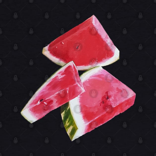 Watermelon Slices painting (no background) by EmilyBickell